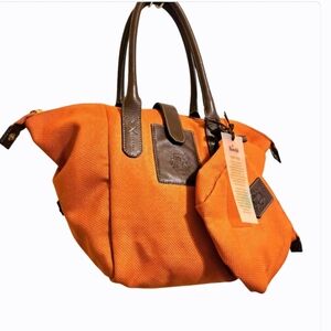 Orange and Brown Women's Tote Bag Set